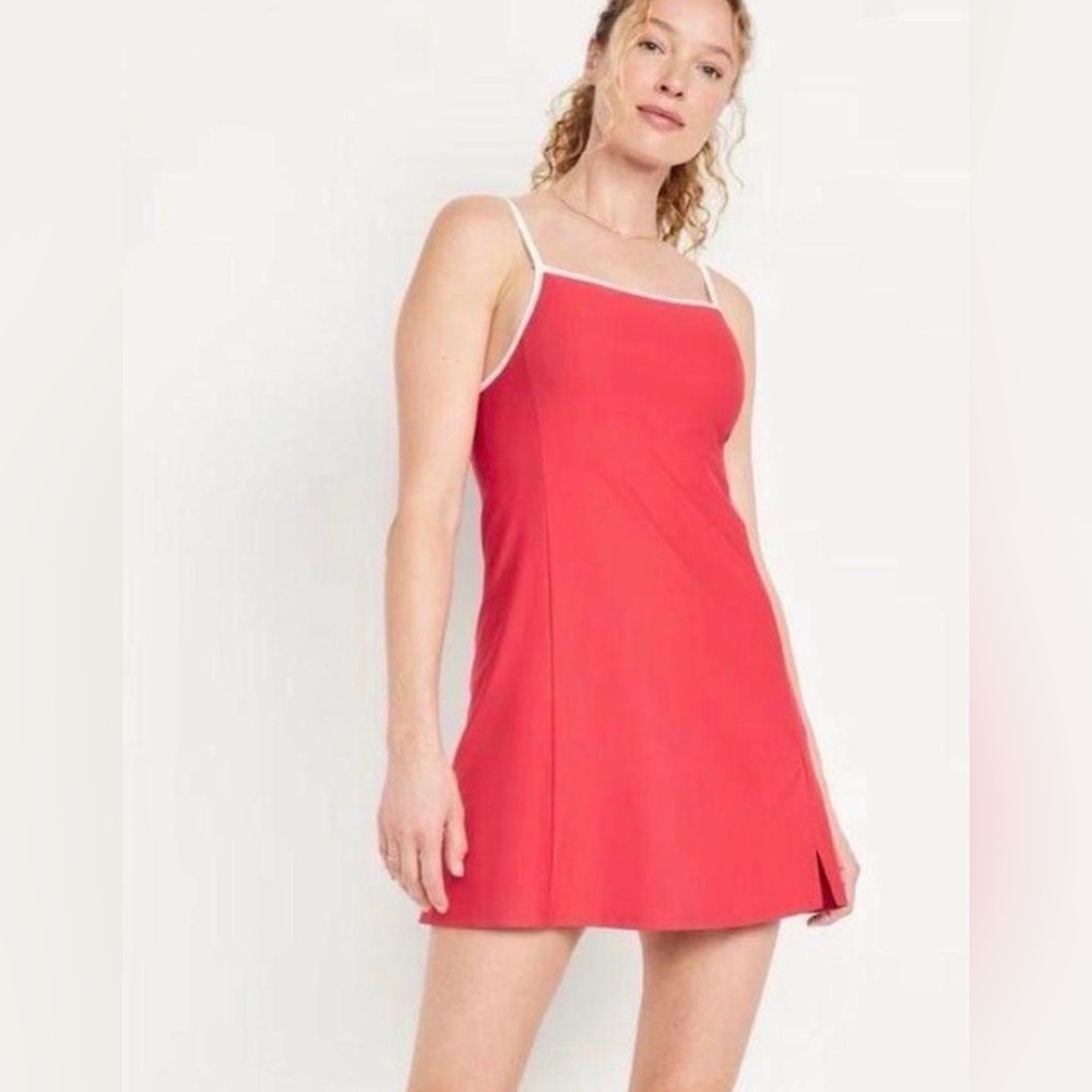 Old Navy Active PowerSoft Tennis Dress – Coral – L Tall – Built-In Shorts- NWOT